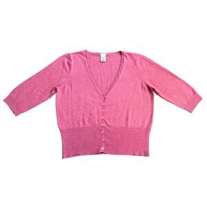 Vintage Y2K Old Navy Cardigan Sweater Pink Angora Dainty 2000s Bella Swan